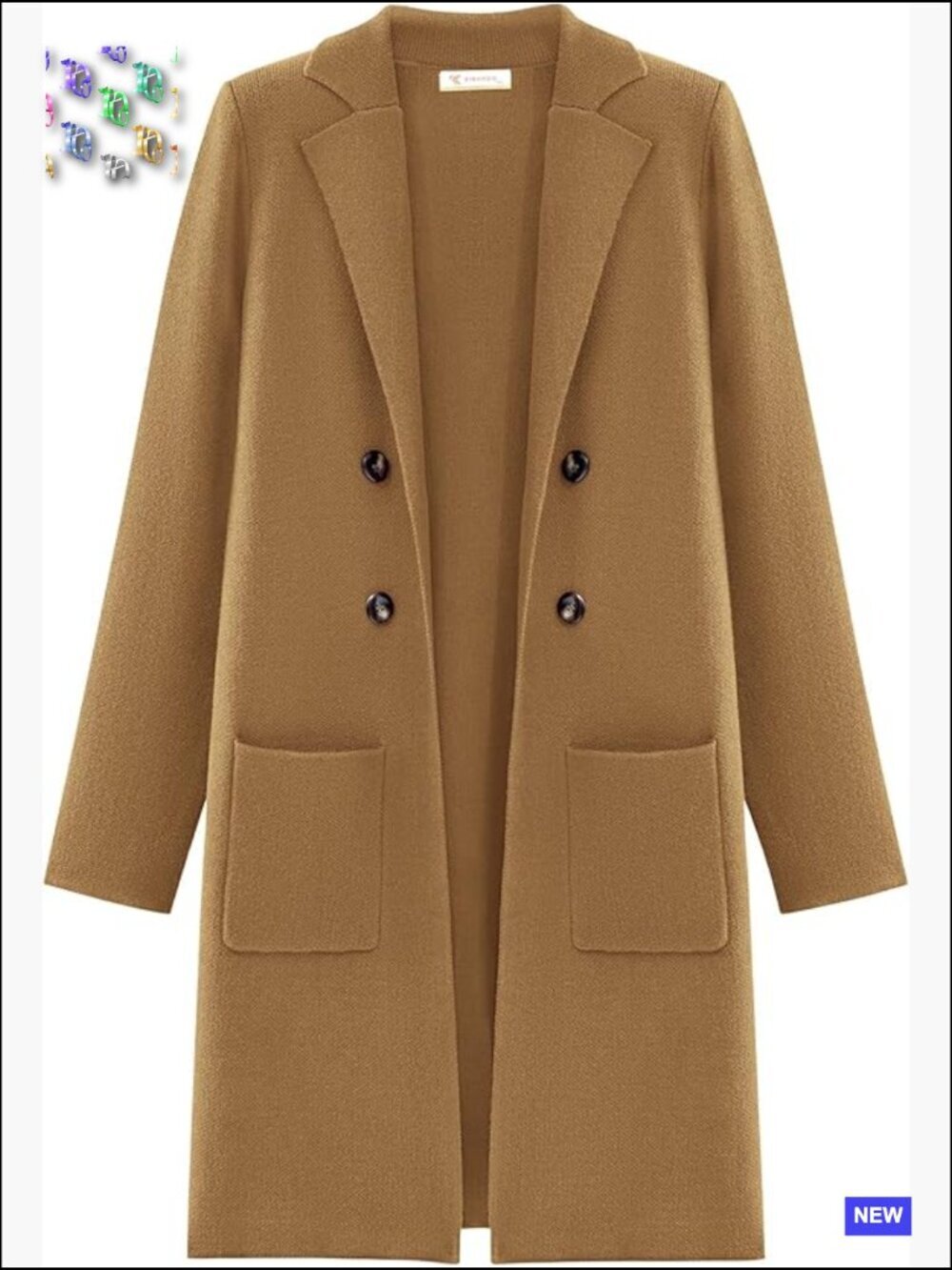 Oversized Knit Cardigan Elegant Notch Collar Long Sleeve Open Front Coatigan